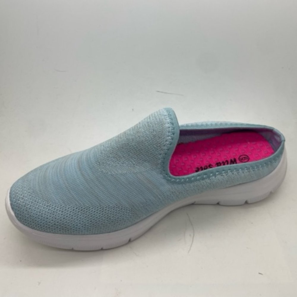 Ladies Shoes WildSole Bilbao Light Blue Casual Slip on Shoes - Picture 3 of 5